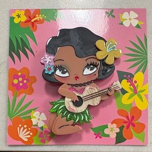 Hula Lula Tiki Girl Brooch by Miss Fluff x Lipstick & Chrome